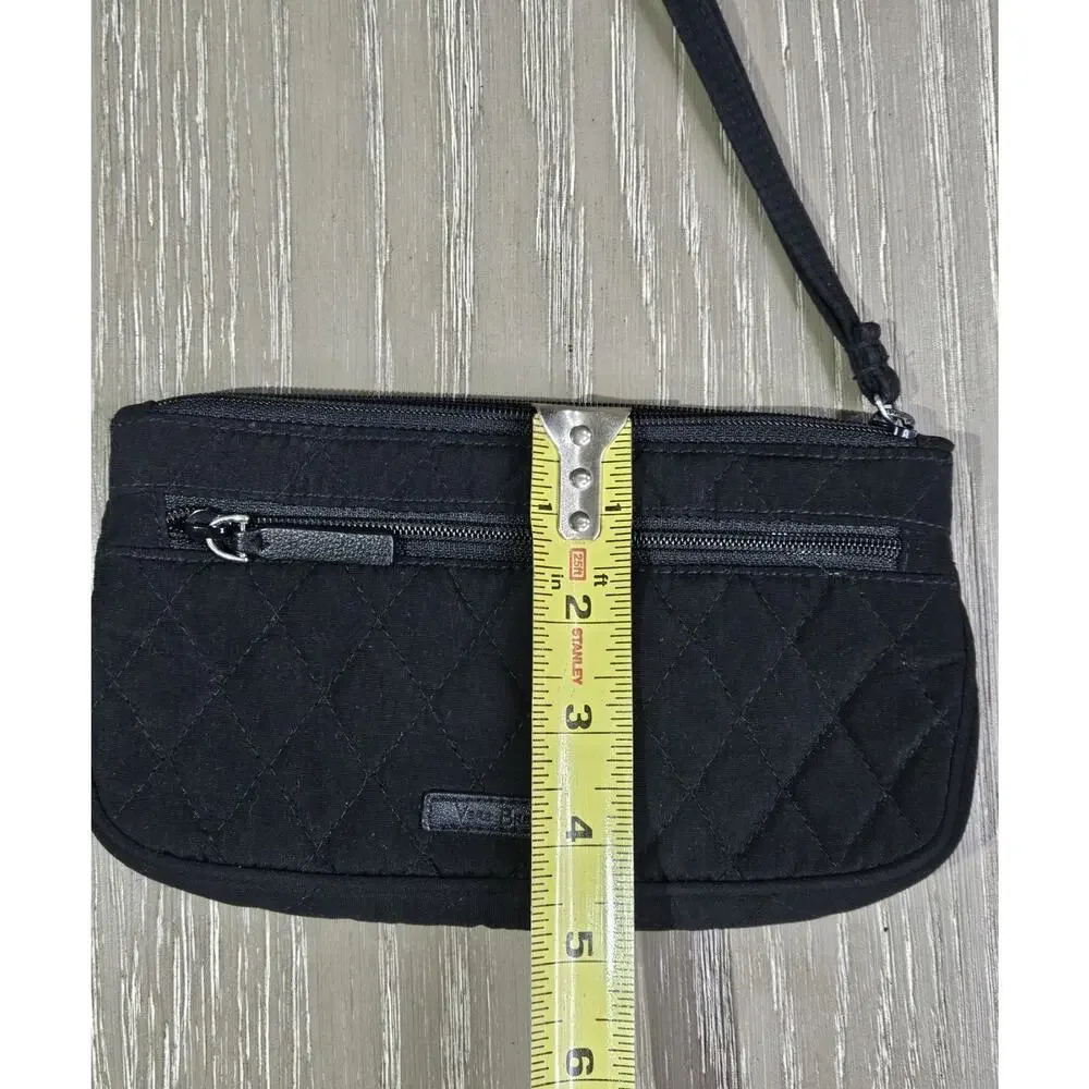 Vera Bradley Quilted Black Classic Medium Size Wallet W/Wristlet - Picture 3 of 5